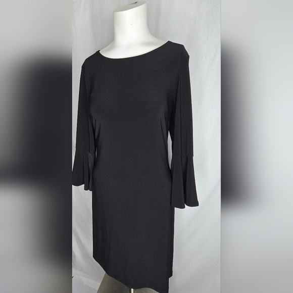​Tommy Hilfiger Black Bell Sleeve Sheath Dress Size 8 NWOT - Picture 2 of 9